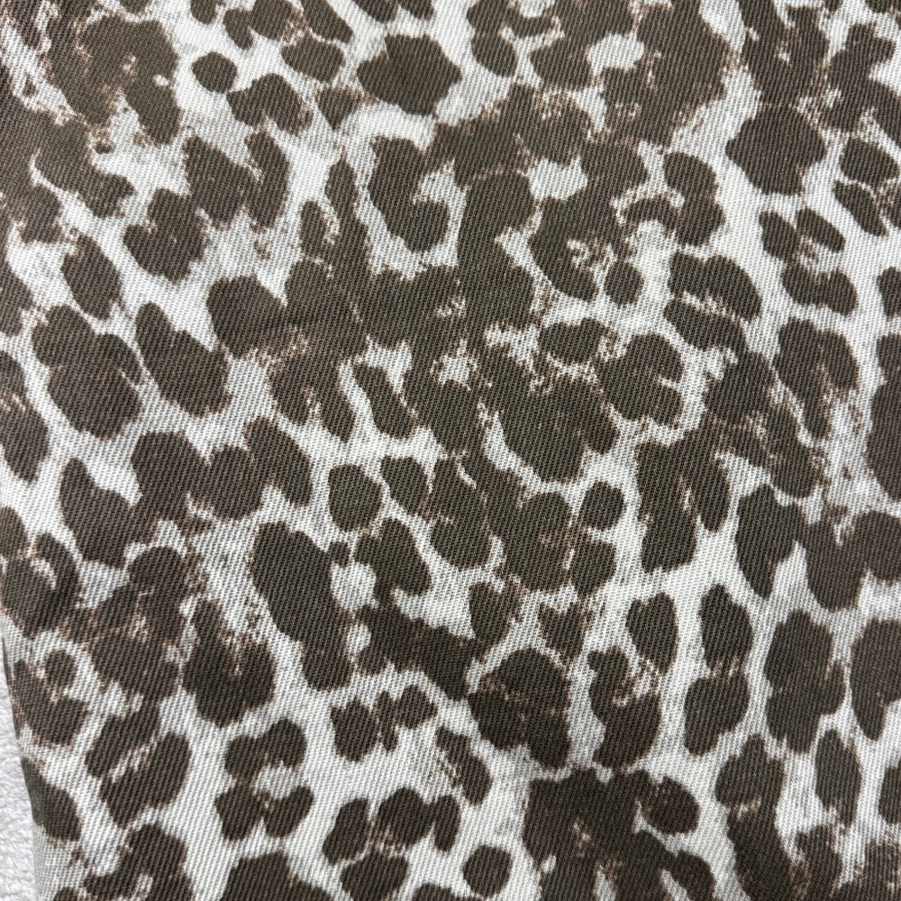 Sincerely Jules Leopard Animal Print Wide Leg Cropped 100% Cotton Jeans Size 29 - Picture 2 of 16